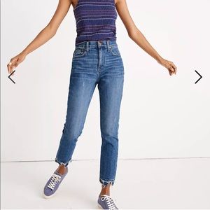 Madewell The High-Rise Slim Boyjean in Melbourne wash